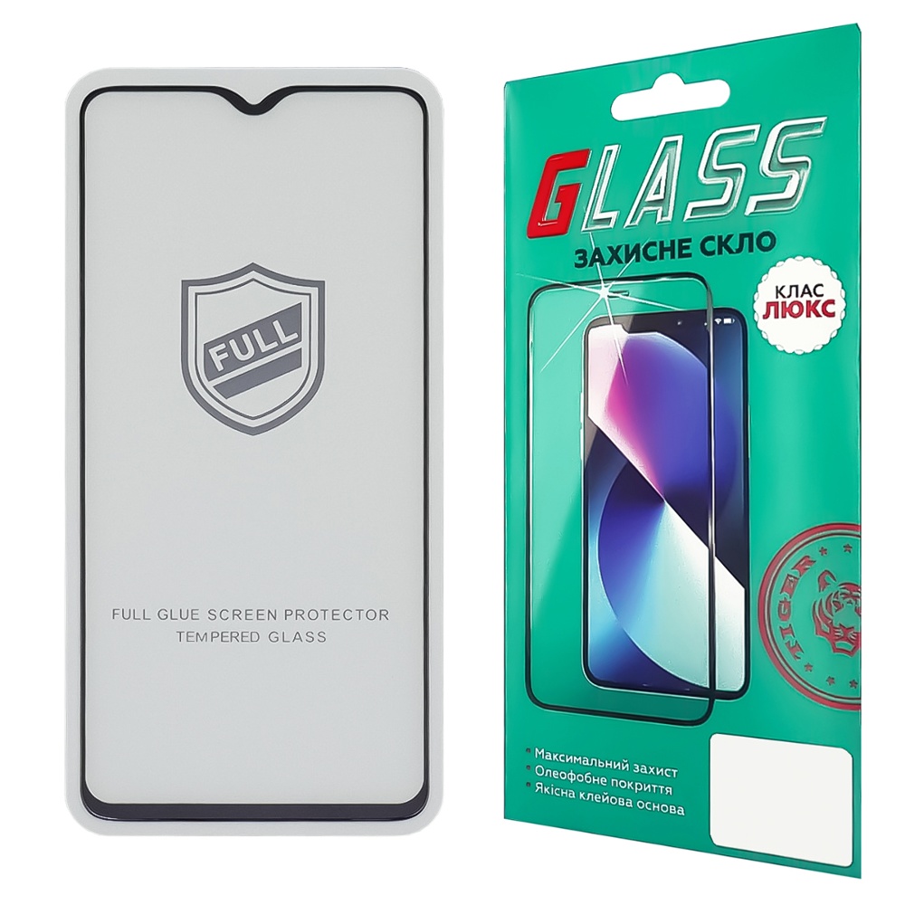 Защитное стекло для Xiaomi Redmi Note 8 Pro Full Glue (0.25 мм, 2.5D, чёрное) Люкс