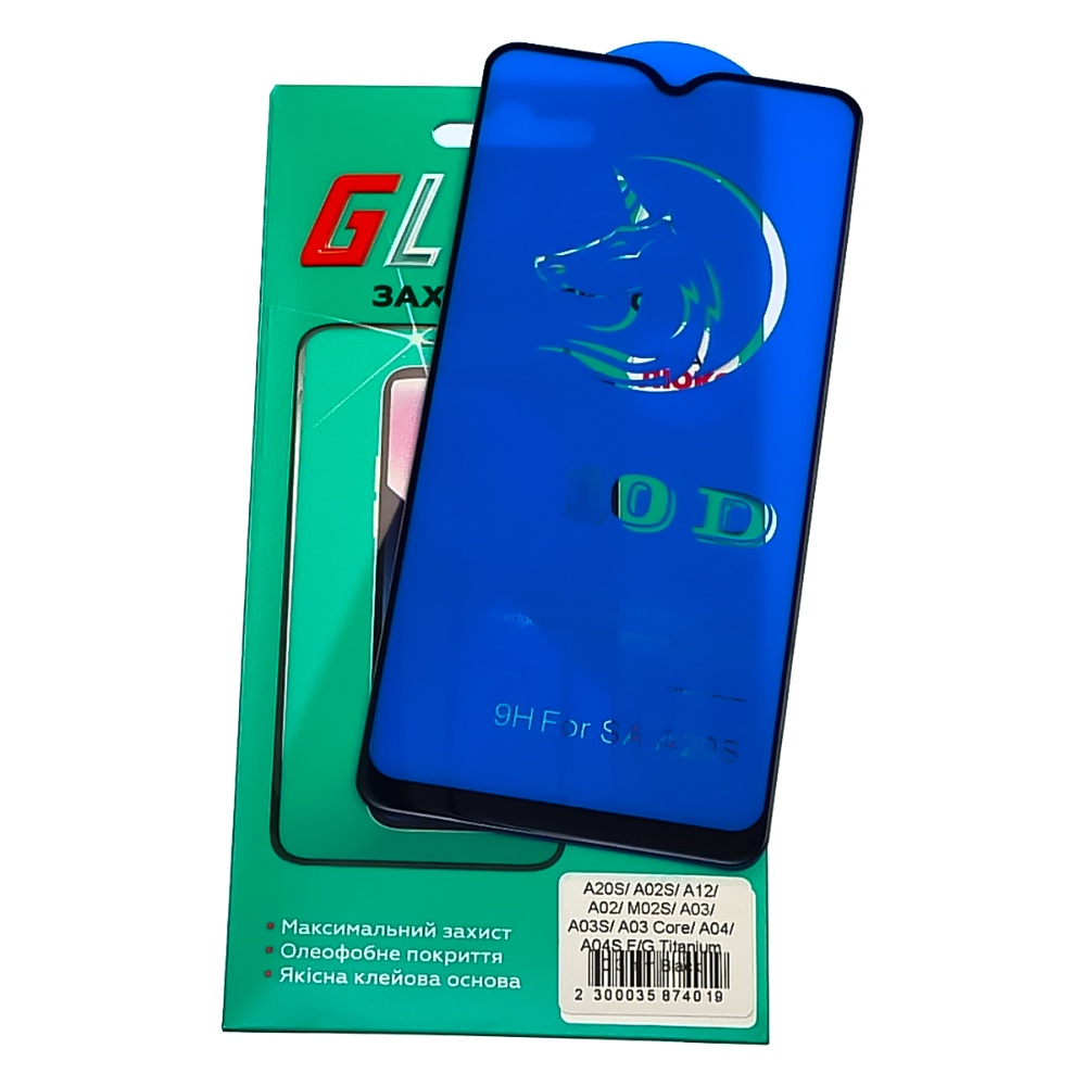 Защитное стекло для Xiaomi Redmi 9A/ 9C/ 10A/ A1/ A2/ Poco C3 Full Glue Titanium (0.3 мм, чёрное) Люкс