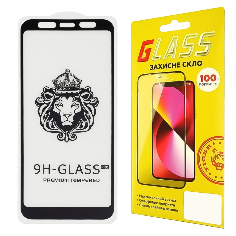 Защитное стекло для Samsung A750 A7 (2018) Full Glue Lion (0.3 мм, 2.5D, чёрное)