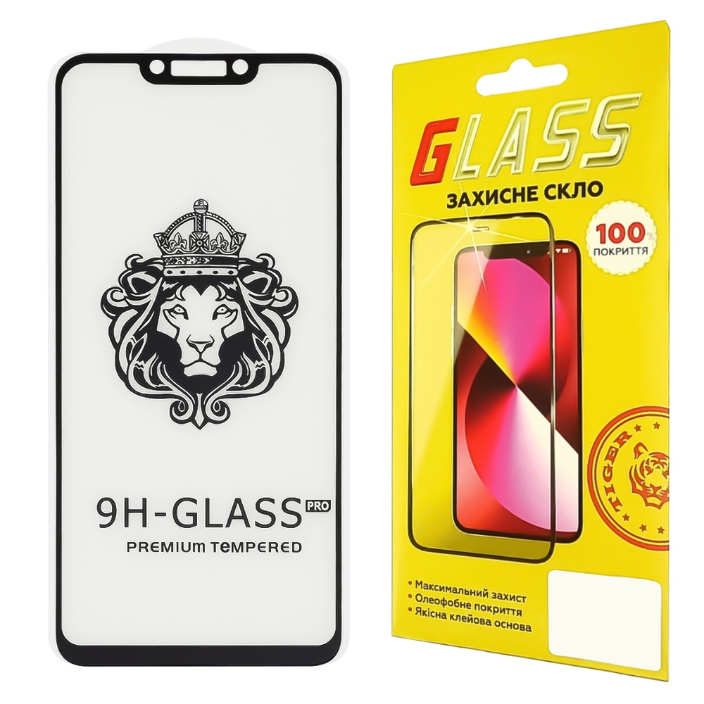 Защитное стекло для Huawei P Smart Plus (2018) Full Glue Lion (0.3 мм, 2.5D, чёрное)