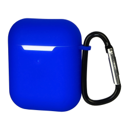 Чехол силиконовый с карабином для Apple AirPods/ AirPods 2 цвет  03 синий